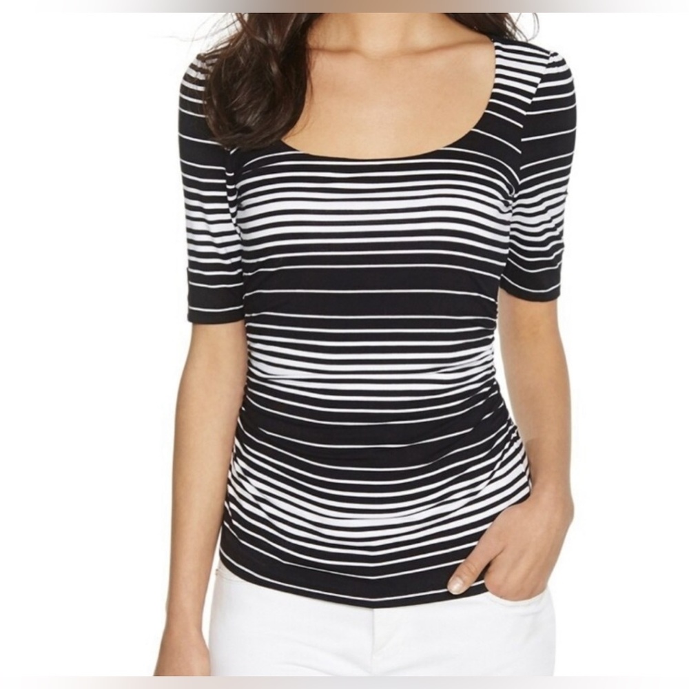 XS BHWM B/W Striped Top